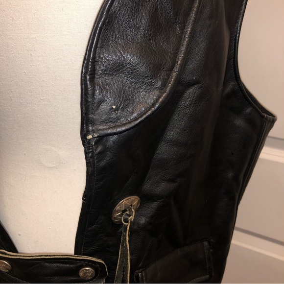 Branded garments inc mens motorcycle leather vest size large - Picture 3 of 9